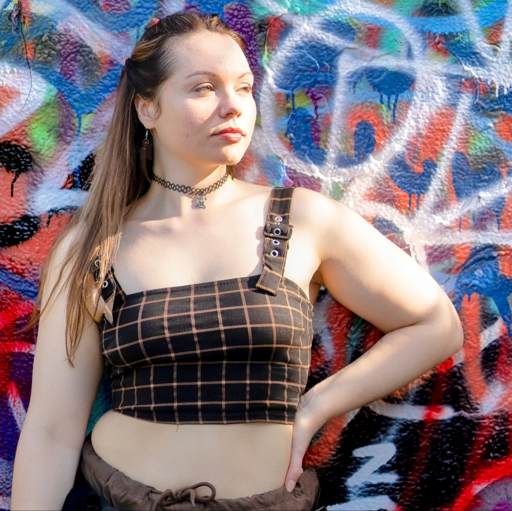Stylish Plaid Crop Top